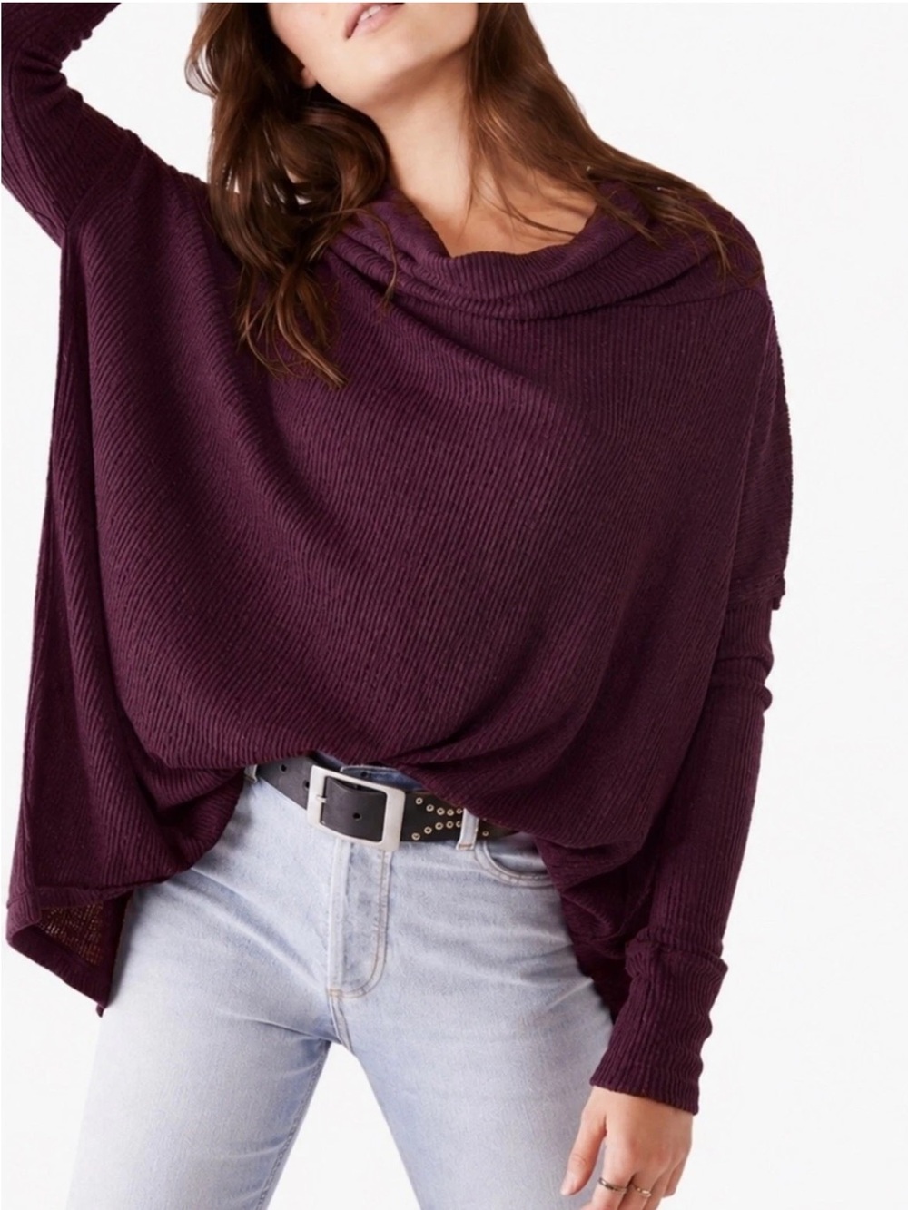 NWT Free People Juicy Long Sleeve Thermal Top Oversized Extra Small OB1581267